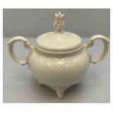 1973  Ornate Pottery Tea Set Marked JERRI On Bottom (One Teapot Lid Handle Glued)