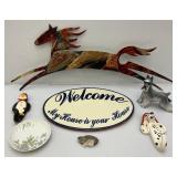 Misc. Household Décor Including Terracotta Welcome Sign And More