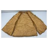 Vintage MEEI LIH Gold Satin Oriental Style Brocade Jacket With Floral Design With Tradition Chinese Frog Closures Size Small