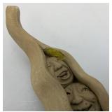 Original Carruth Studios "Move Over Peas" Sculpture Handcrafted Stone 10" (Chip On Inside)