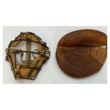 Vintage FRANKLIN Catchers Mask And Old Glove