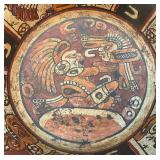 Pre Columbian Mayan Polychrome Pottery Tripod Bowl W/Bear Head Legs 10 3/4" (Some Chips Present On Lip Do To Age)