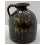 1927 Minnesota Golden Gophers Little Brown Jug With Names
