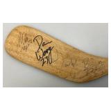 Two Vintage Miniature Wooden Hockey Sticks 1=Minnesota North Stars And 1= Minnesota Golden Gophers Signed With Dan Woog And More