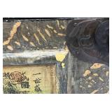 Very Old Oriental Wooden Tea Box With Oriental Designs 13 1/2" x 14" x 17"