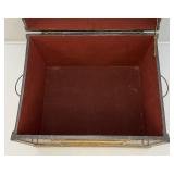 Very Old Oriental Wooden Tea Box With Oriental Designs 13 1/2" x 14" x 17"