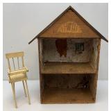 Very Old Antique Doll House 27" x 20" x 8"