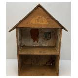 Very Old Antique Doll House 27" x 20" x 8"