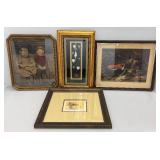 Misc. Items Framed Behind Glass