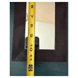 White Hand Sculpture on Black Base with Coral Accents and Display Mirror Frame