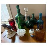 Vintage Glass Bottles & Ceramic Figurines (Lot of 11)