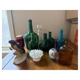 Vintage Glass Bottles & Ceramic Figurines (Lot of 11)