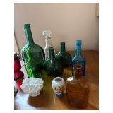 Vintage Glass Bottles & Ceramic Figurines (Lot of 11)