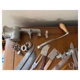 Vintage Kitchen Tools - Meat Grinder, Carving Knives, Spatulas & More