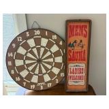 Vintage Dartboard (double sided) & Men