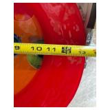 Decorative Red Rim Plate with Holiday Ornaments - 12-13 in Diameter