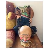 Vintage Plush Teddy Bear - Rag Doll with Clown Head