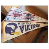Minnesota Twins World Series Champions Pennant & Minnesota Vikings Pennant