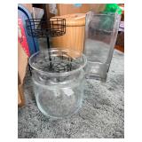 Planters Pennant Vintage Tin Tray - Glass Milk Bottles, Jars, Vase & LP Record Bowl