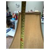 Table Lamp - Beige Fabric Shade, Blue Ceramic Base