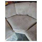 Sectional Sofa - 103-Inch Long Beige Damask Upholstery