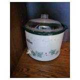 Vintage Glassware Set - Colored Stem Glasses, Floral Canisters, Teapot & Crock Pot