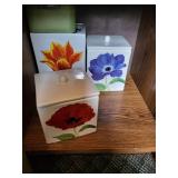 Vintage Glassware Set - Colored Stem Glasses, Floral Canisters, Teapot & Crock Pot