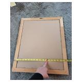 Framed Garden Scene Print - Pink Mat & Light Wood Frame