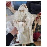 Christmas Ornament Bundle - Gold & Red Balls, Santa Figurine, Dog Figurine, Candlestick