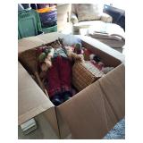 Christmas Ornament Bundle - Gold & Red Balls, Santa Figurine, Dog Figurine, Candlestick