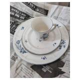Blue Floral Porcelain China Set