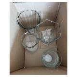 Clear Glass Vases - Set of 4 - Assorted Shapes for Centerpieces