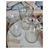 Clear Glass Vases - Set of 4 - Assorted Shapes for Centerpieces