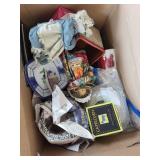 Bubble Glass Vase & 2 Vintage Rag Dolls with Lace Bonnets - Vintage Decor