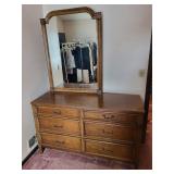 Dresser With Mirror - 6-Drawer, 56 x 20 x 33 In