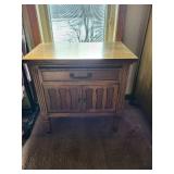 Vintage Wood Sideboard Cabinet with Drawer - 2 Paneled Doors