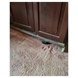 Dark Cherry Wood Entertainment Center Cabinet with Glass Display Door - 60 x 19 x 52