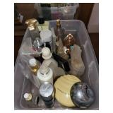 Assorted Perfume Bottles Collection - YSL, Givenchy, Lancôme in Plastic Bin