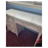 White French Provincial Desk - 4 Drawers - 45 in L x 17 in D x 30 in H