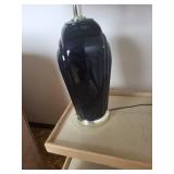Table Lamp - Black Ceramic Vase-Base with Black Fabric Shade