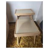 Wooden Two-Tier Side Table With Upper Shelf