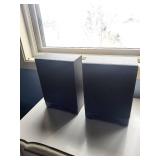 Pair of Black Bookshelf Speakers - Vintage CRT TV, VCR & Apex Digital Converter Box