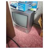 Pair of Black Bookshelf Speakers - Vintage CRT TV, VCR & Apex Digital Converter Box