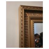Ornate Gold Frame Wall Mirror - 30-Inch Tall, Beaded Inner Edge