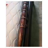 Four-Poster Bed in Dark Wood with Carved Finials