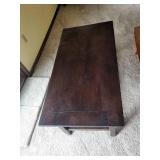 Dark Espresso Wood Coffee Table with Lower Shelf - 44 in Long, Living Room