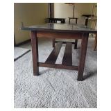 Dark Espresso Wood Coffee Table with Lower Shelf - 44 in Long, Living Room