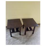 Dark Espresso End Tables, Pair - Wood, 22 x 18 x 18 in