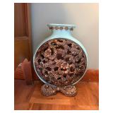 Ornate Decorative Vase, Sculpture & Urn Set with plant stand