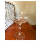 Set of Etched Glassware with Storage Containers